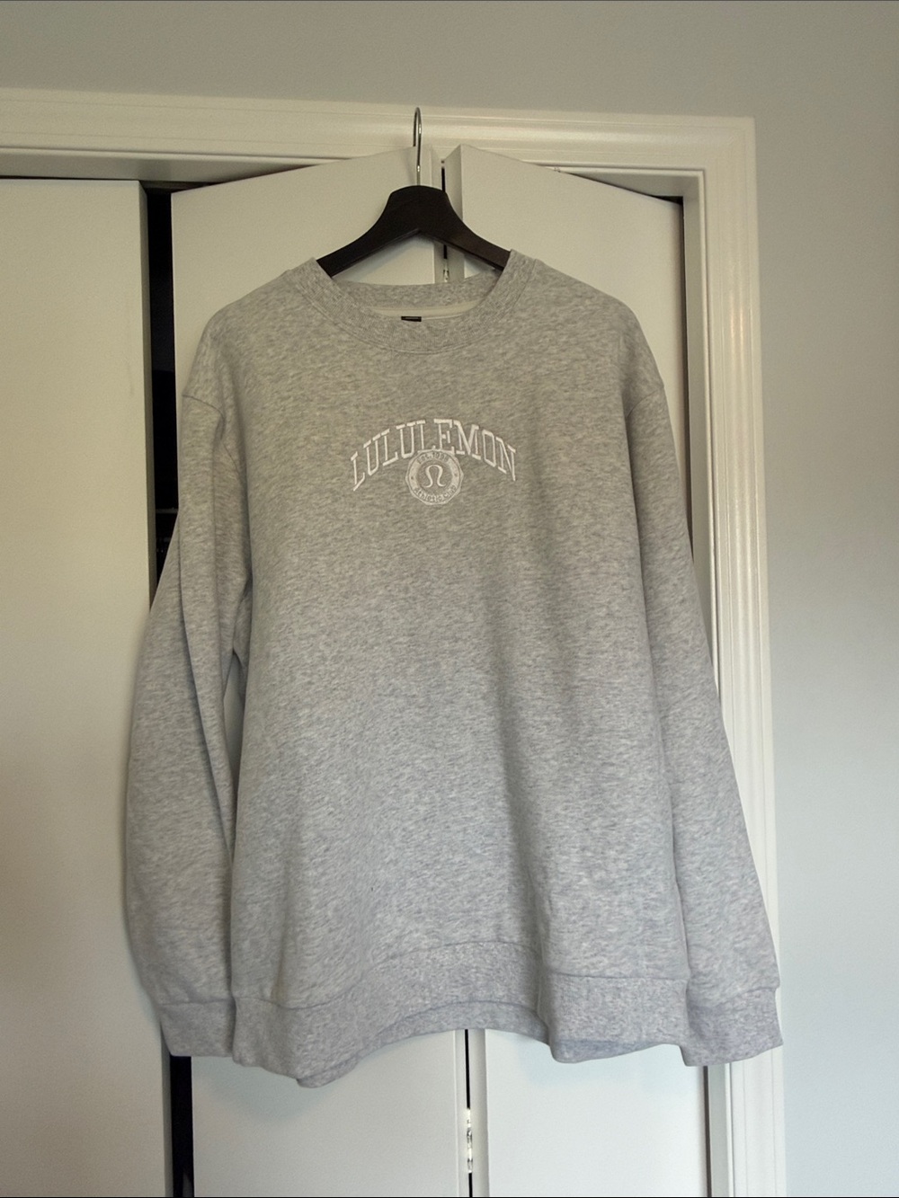 lululemon athletica Heather Gray Crewneck Sweatshirt with Logo
